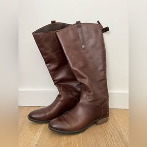 Sam Edelman Penny2 Brown Leather Riding Boots WIDE CALF